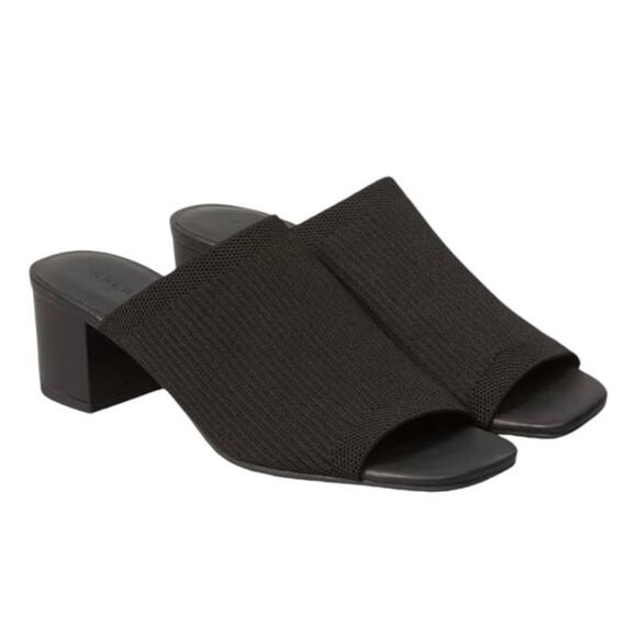 EVERLANE Women’s The Glove Block Heel Mule in Stretchy Black ReKnit-Size 7.5 - Picture 1 of 7